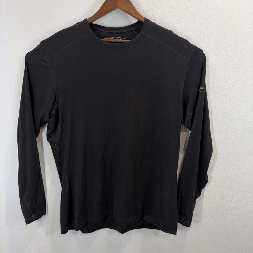 Arc'teryx Satoro AR crew Long Sleeve Shirt Black Wool Blend Lightweight Mens 2XL
